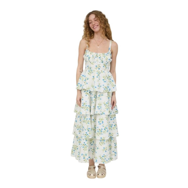 Blu Pepper Women's Back Bow Sleeveless Tiered Maxi Dress - Blue - Maxi dresses Blu Pepper Women's Back Bow Sleeveless Tiered Maxi Dress - Blue - Maxi dresses