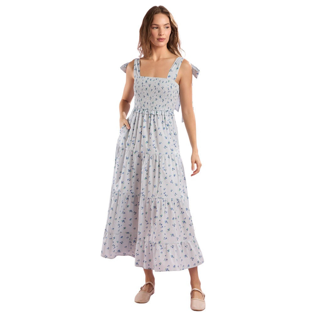 peach and blue dress Precious Memories Light Blue & Peach Floral Maxi Dress Denv.Her