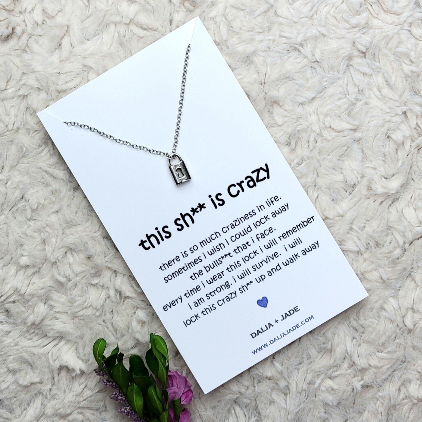 This Sh** is Crazy - Lock Necklace -Hilarious Necklace Gift Idea - Accessories - dalia + jade 