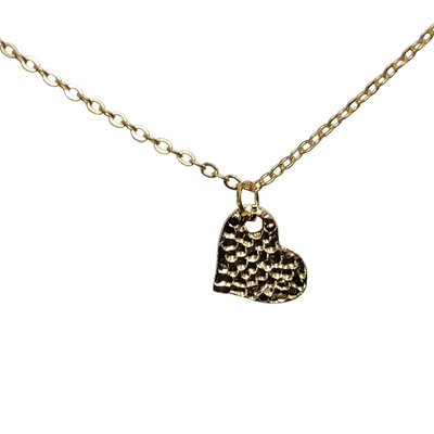 Hammered Gold Heart Necklace - Accessories - dalia + jade 