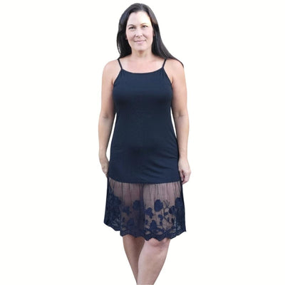 Stop and Smell the Roses Navy Blue Lace Dress Extender Slip