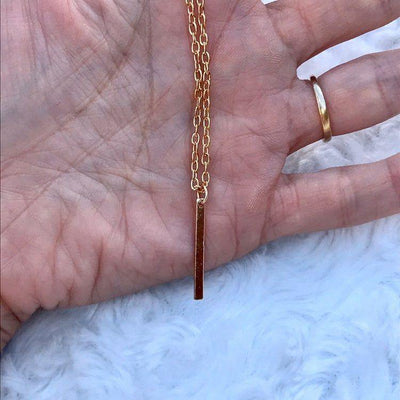 Gold Tone Vertical Bar Necklace - Accessories - dalia + jade 