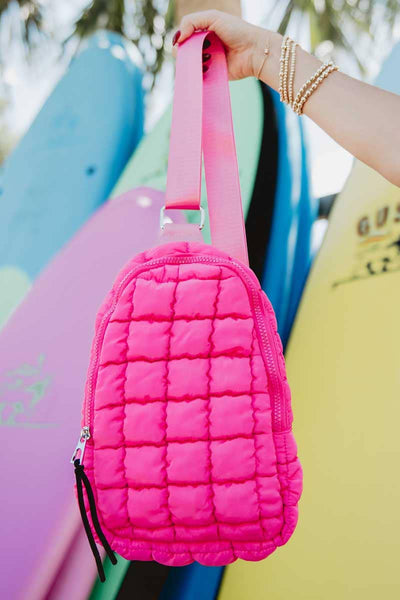 Katydid Hot Pink Quilted Cute Sling Bag KDC-SBG-18_HPK