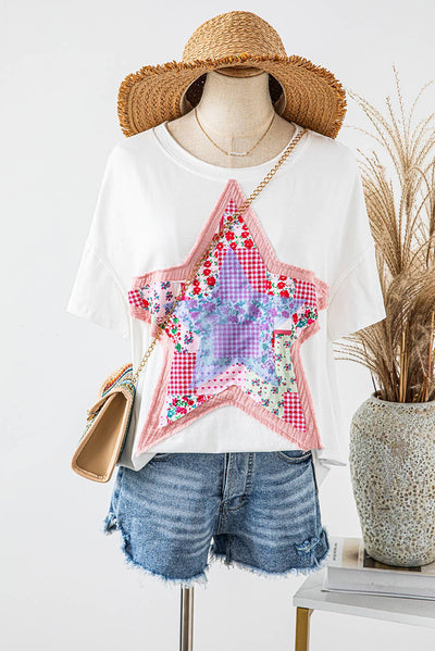 Star Patchwork Short Sleeve T-shirt P10 P1