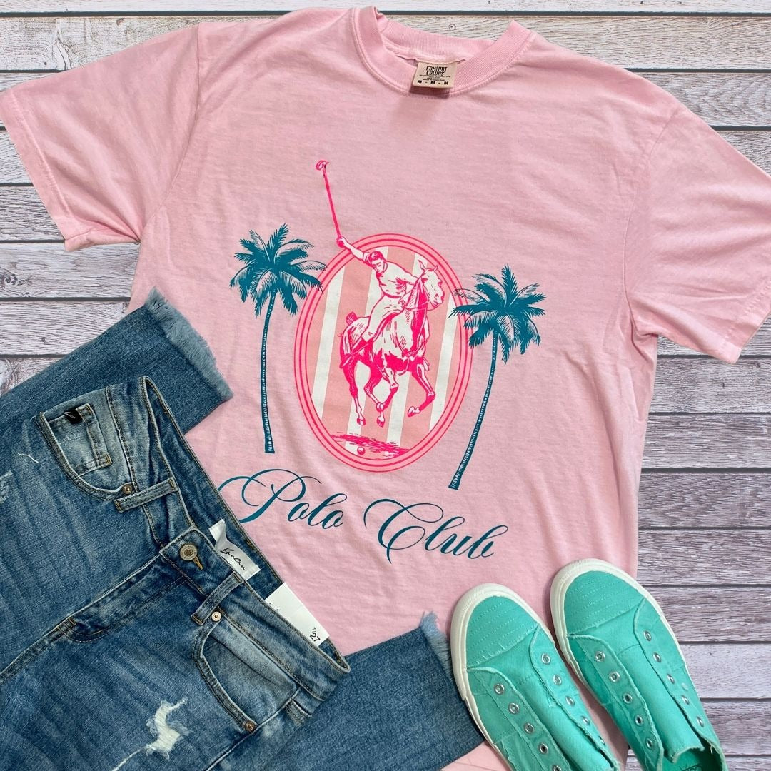 Light Pink Polo Club Graphic Short Sleeve T-Shirt