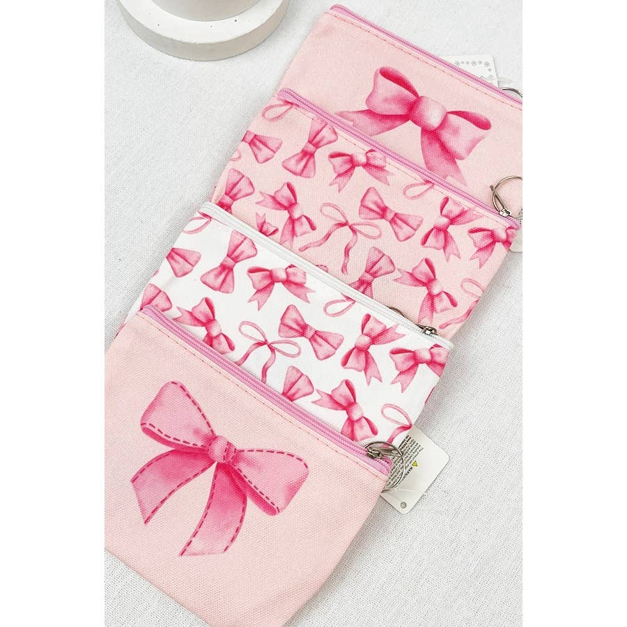 Bow Design Printed Coin Purse