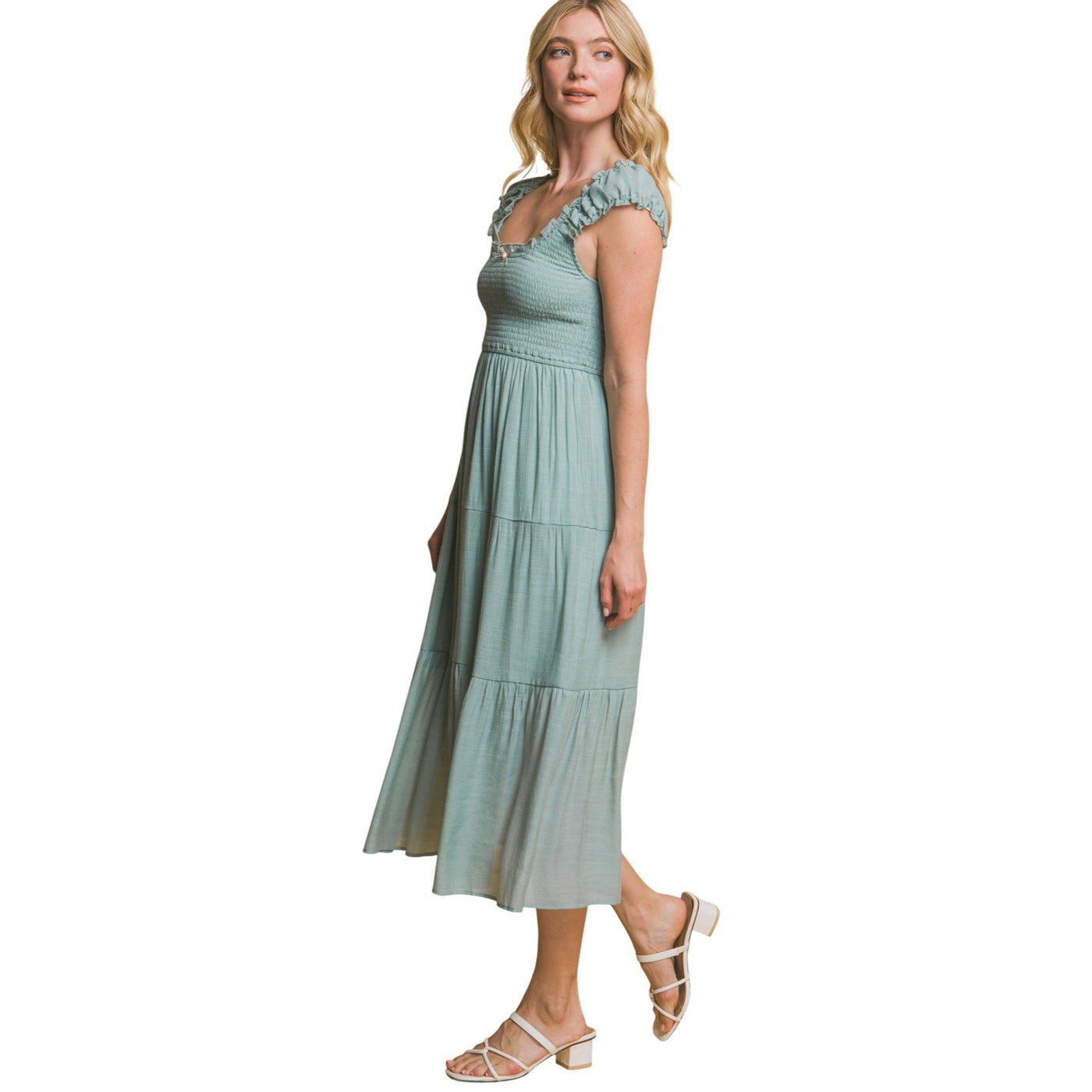 love tree maxi dress My True Love Organic Cotton Cutout Maxi Dress XS / Jasmine White