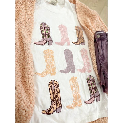 Mini Cowboy Boots Graphic Short Sleeve T-Shirt MINI-BOOTS