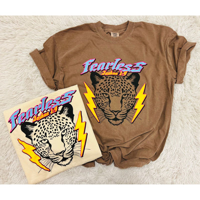 Espresso Brown Short Sleeve Fearless Cheetah Graphic T-Shirt