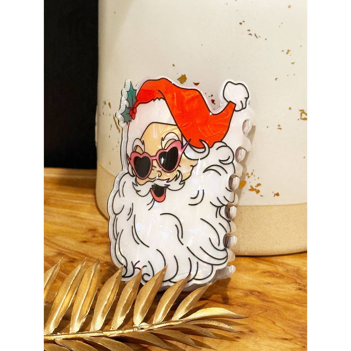 Glittered Chrstmas Premium Quality Hair Claw Clip