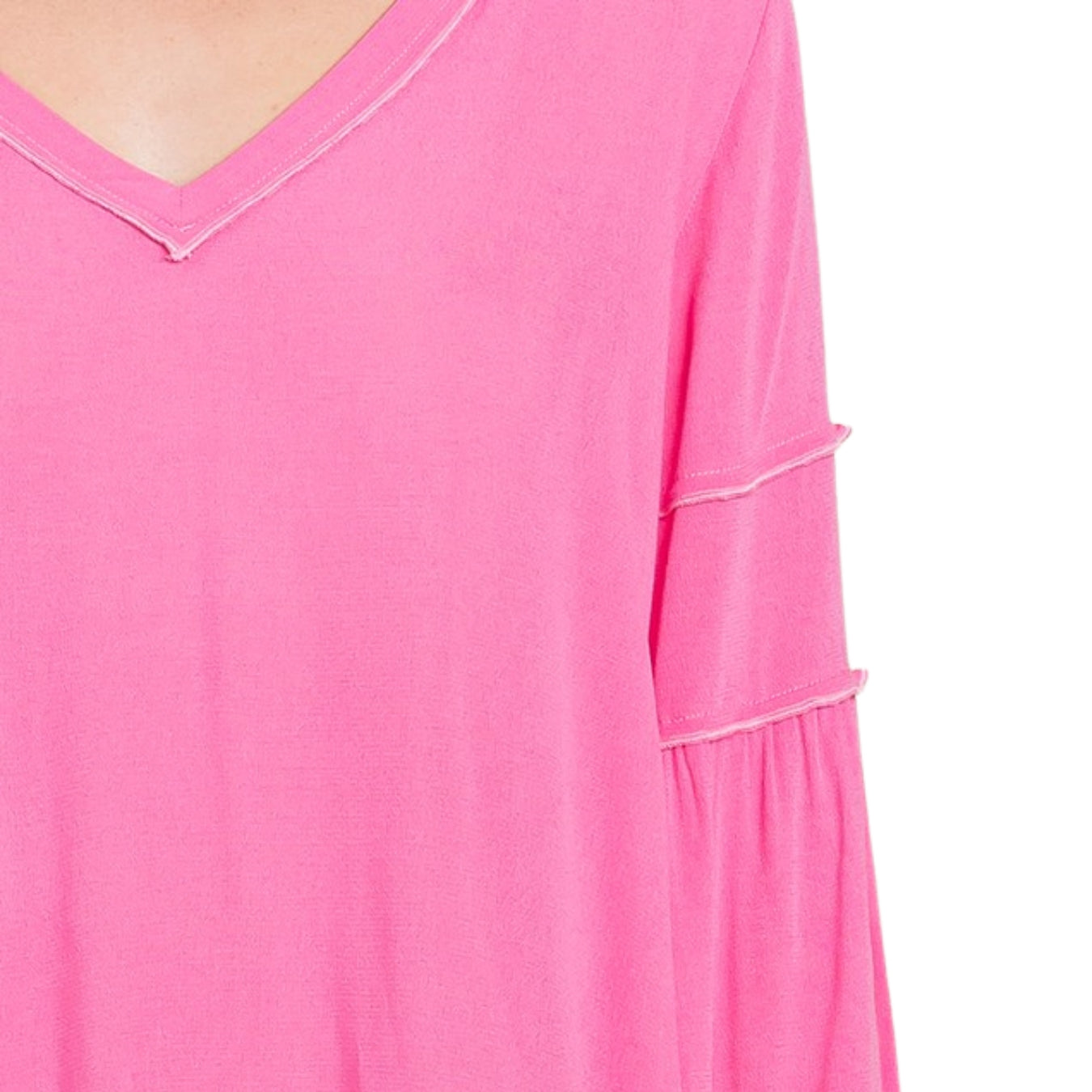 Culture Code Flamingo Pink Bohemia Blouse Long Sleeve Top CWT1461