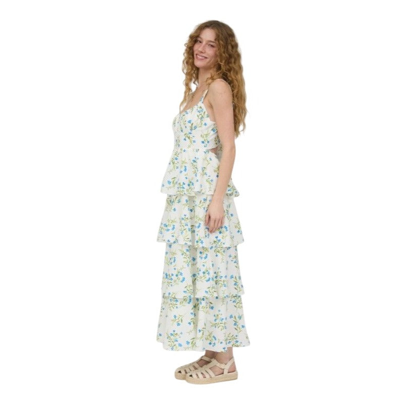 Blu Pepper Women's Back Bow Sleeveless Tiered Maxi Dress - Blue - Maxi dresses Blu Pepper Women's Back Bow Sleeveless Tiered Maxi Dress - Blue - Maxi dresses
