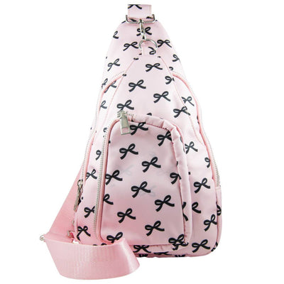 Katydid Black & Pink Mini Bows Valentine's Day Crossbody Sling Bag KDC-SBG-17_LPK