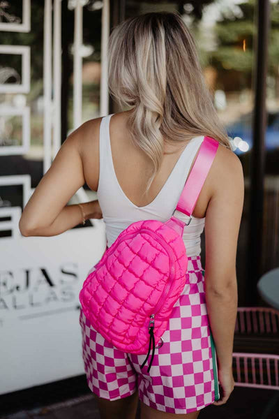 Katydid Hot Pink Quilted Cute Sling Bag KDC-SBG-18_HPK