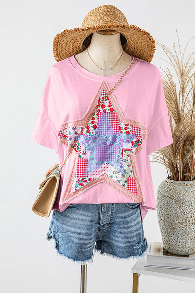 Star Patchwork Short Sleeve T-shirt P10 P1