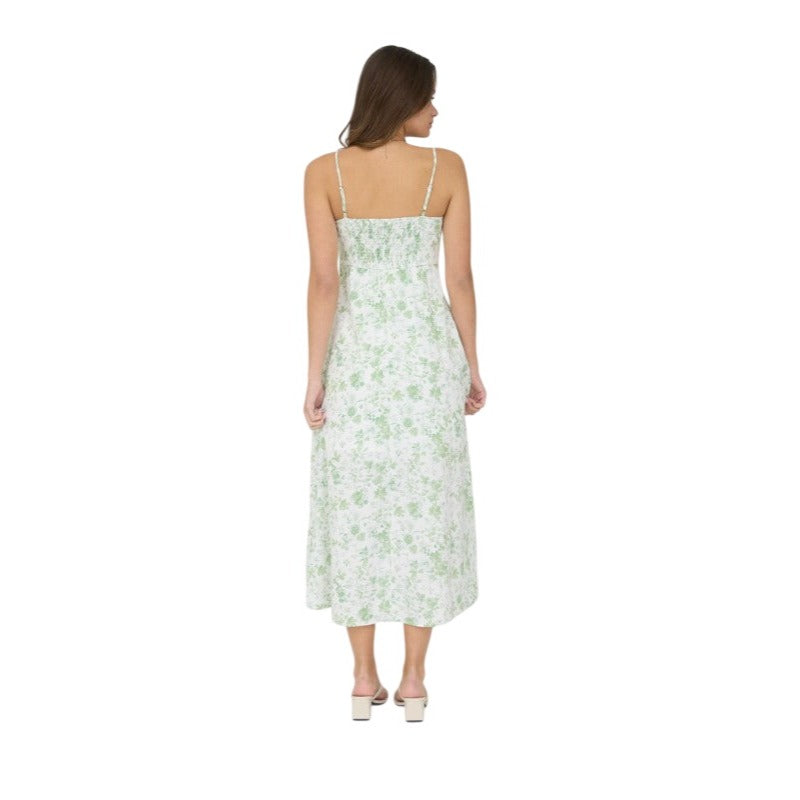 blu pepper green floral dress Tabatha Floral Tulle Pattern Midi Dress Be You Boutique