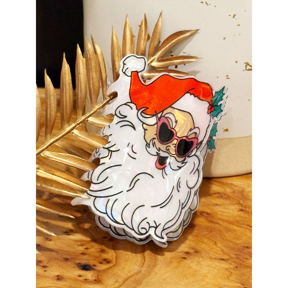 Glittered Chrstmas Premium Quality Hair Claw Clip