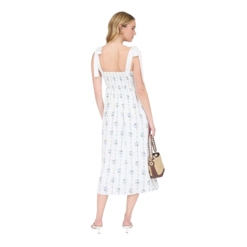 Blu Pepper Women's Bow Tied Strap Midi Dress - White