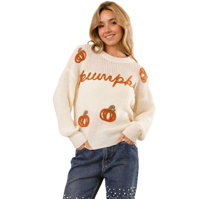 BIBI TAUPE DARK BEIGE PUMPKIN SWEATER IP8254J