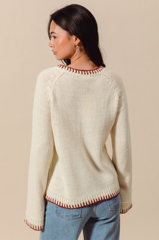 So Me Blessed Thanksgiving Lettering Sweater Top JT1527-02