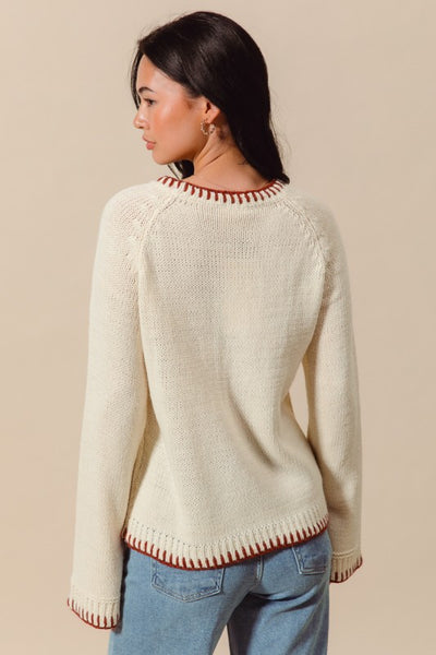 So Me Blessed Thanksgiving Lettering Sweater Top JT1527-02