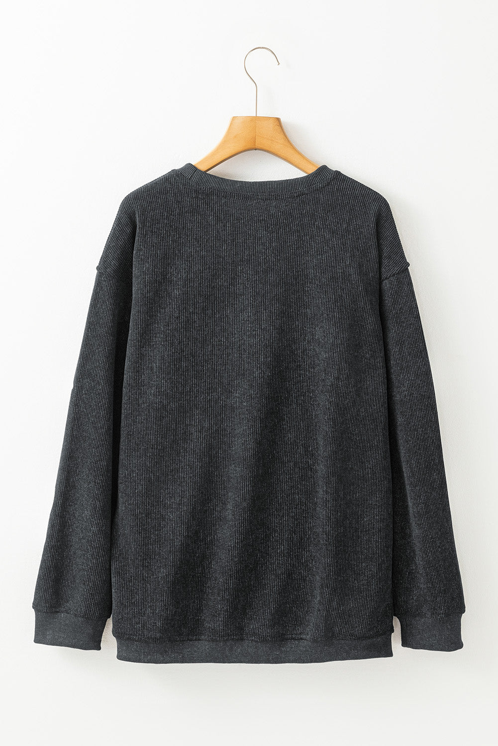 Black Corded Ghost Loose Fit Sweatshirt for Halloween LC25318422