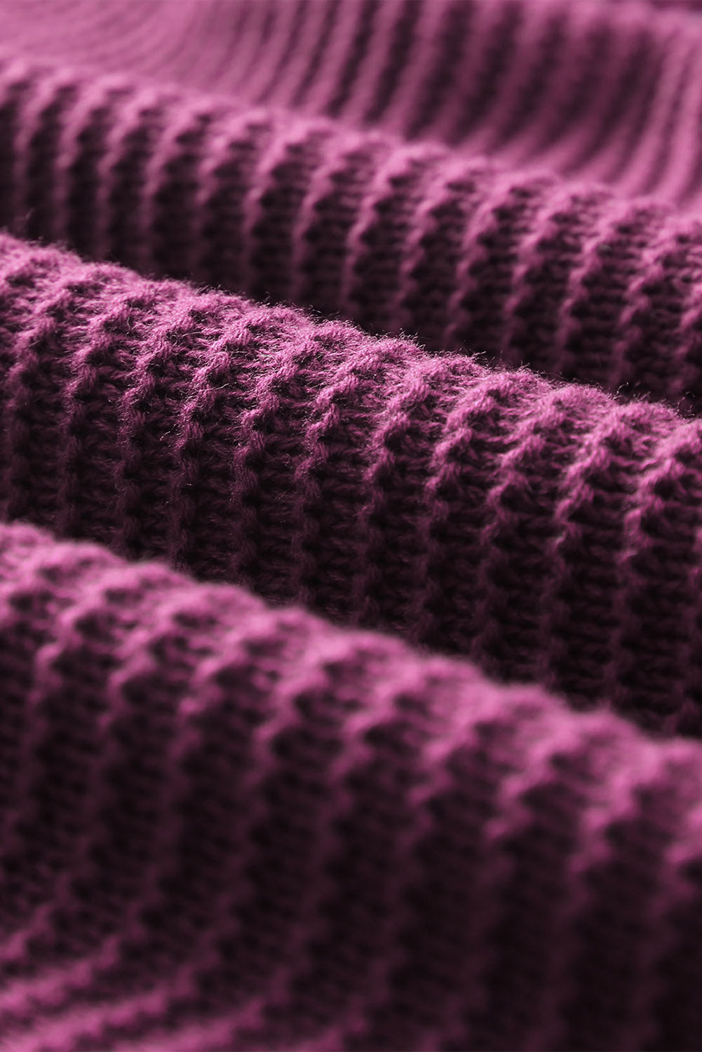 Purple Distressed V-Neck Ribbed Drop Shoulder Hooded Sweater LC2722612-3