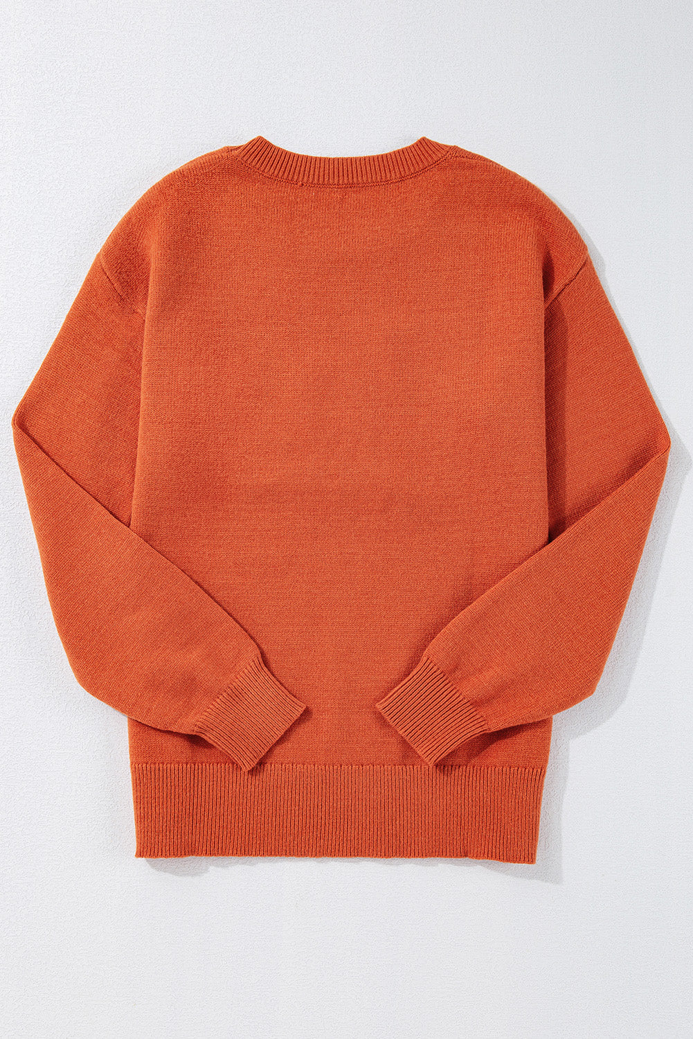 Orange Boo Pattern Drop Shoulder Sweater LC2725569