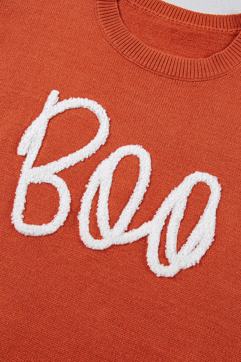 Orange Boo Pattern Drop Shoulder Sweater LC2725569