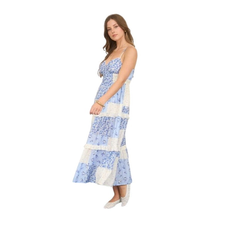 blu pepper blue floral dress Blu Pepper Plus Floral Midi Dress blue multi / 1X