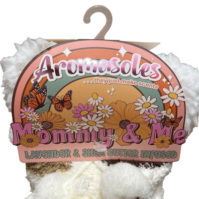 Aromasoles by MinxNY Mommy and Me Slipper Socks Set, Lavender and Shea Butter Infused