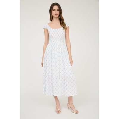 Blu Pepper Women's Bow Print Sundress - White - Casual dresses Blu Pepper Women's Bow Print Sundress - White - Casual dresses