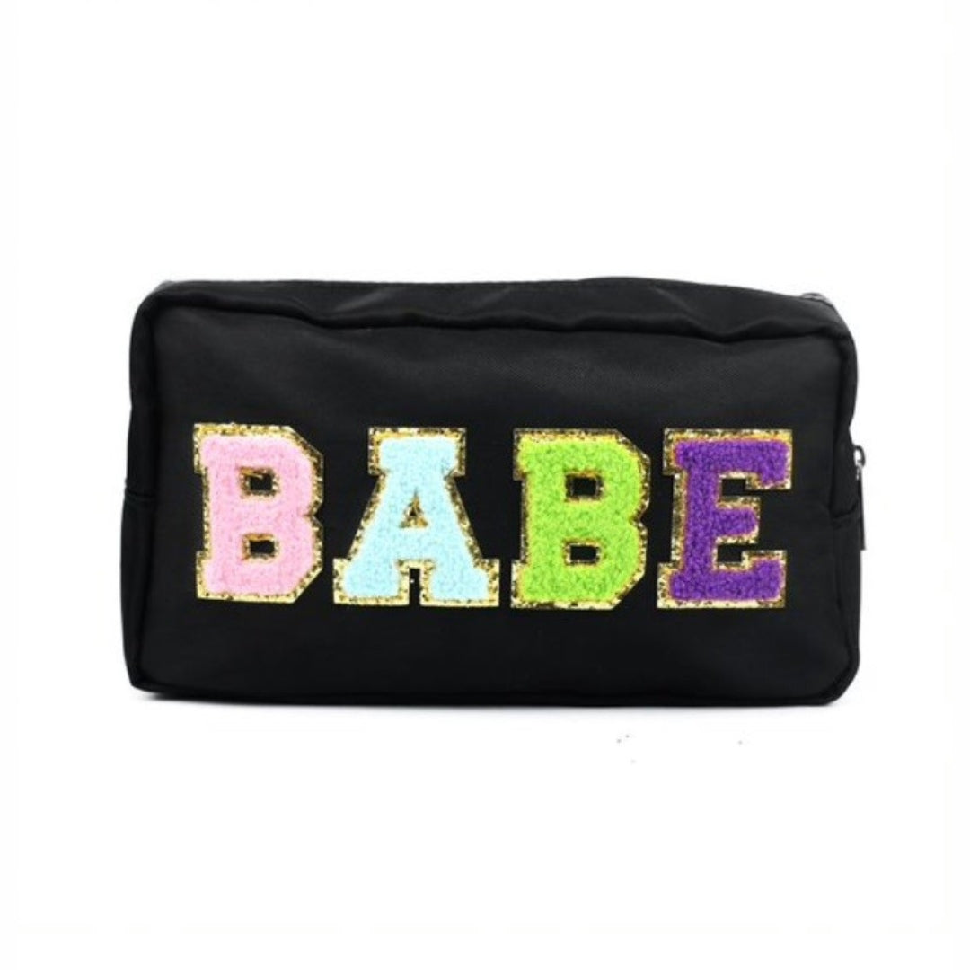 Glam Varsity Letter Cosmetic Makeup Travel Bag U-216-GLAM