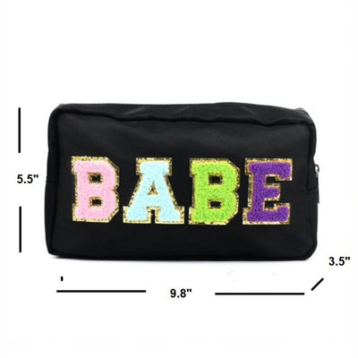 Glam Varsity Letter Cosmetic Makeup Travel Bag U-216-GLAM