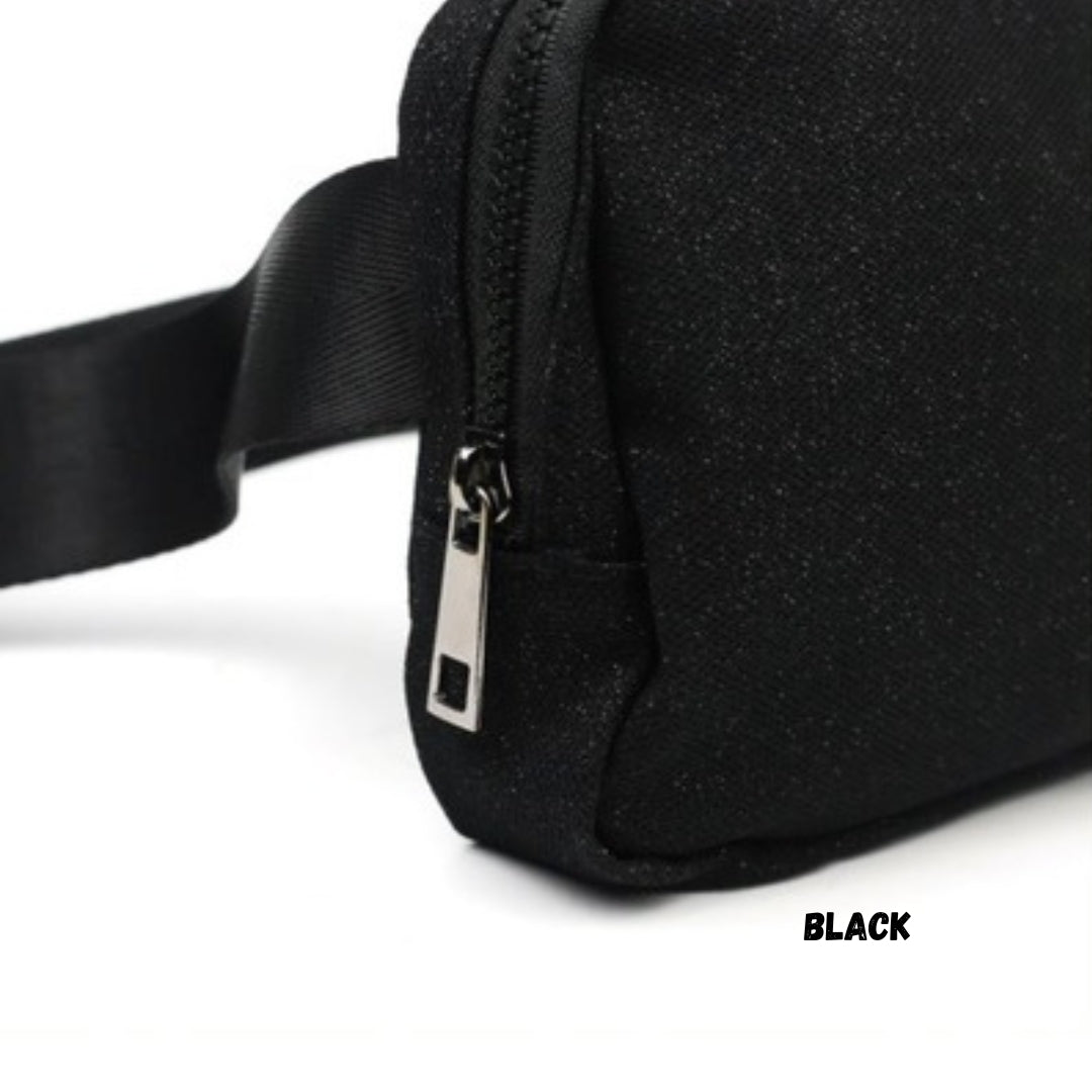Zenana Black Glitter Crossbody Waist Bag U-228