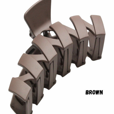 Brown Zig Zag Hair Claw Clip U-301