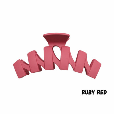 Ruby Red Zig Zag Hair Claw Clip U-301