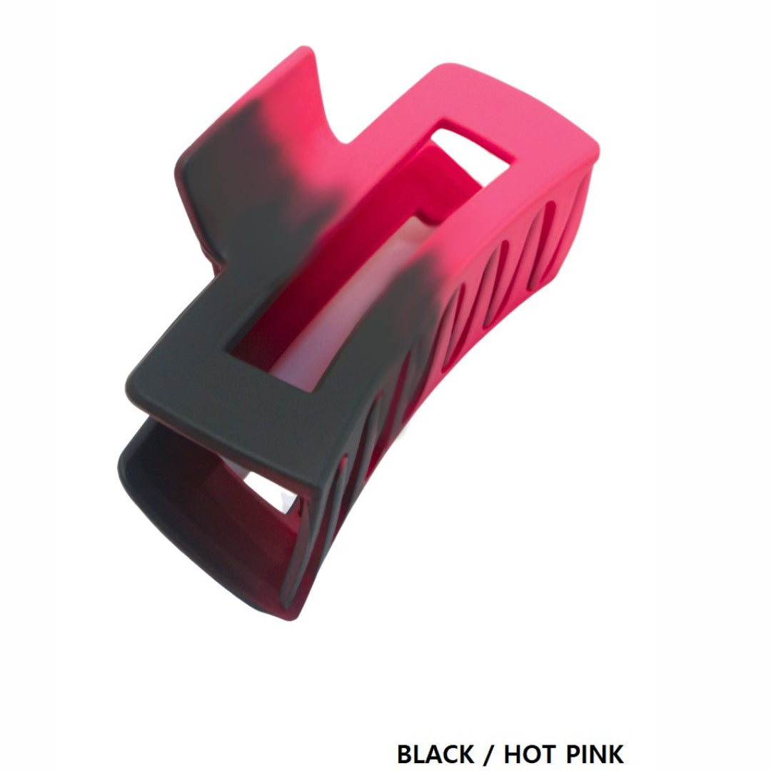 Hot Pink and Black 4" Ombre Rectangle Hair Clip Claw U-351