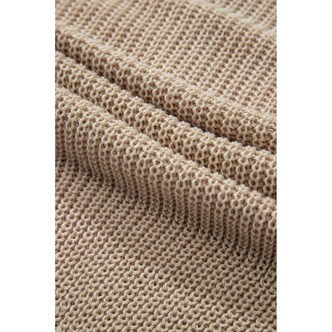 Hello Floral Embroidered Knit Loose Tan Sweater LC2724918