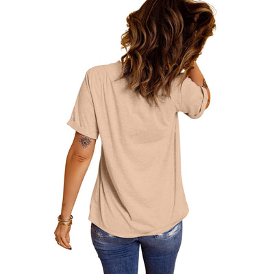 Khaki Pumpkin Patch Girly Leopard Bow Graphic T-Shirt LC25226480