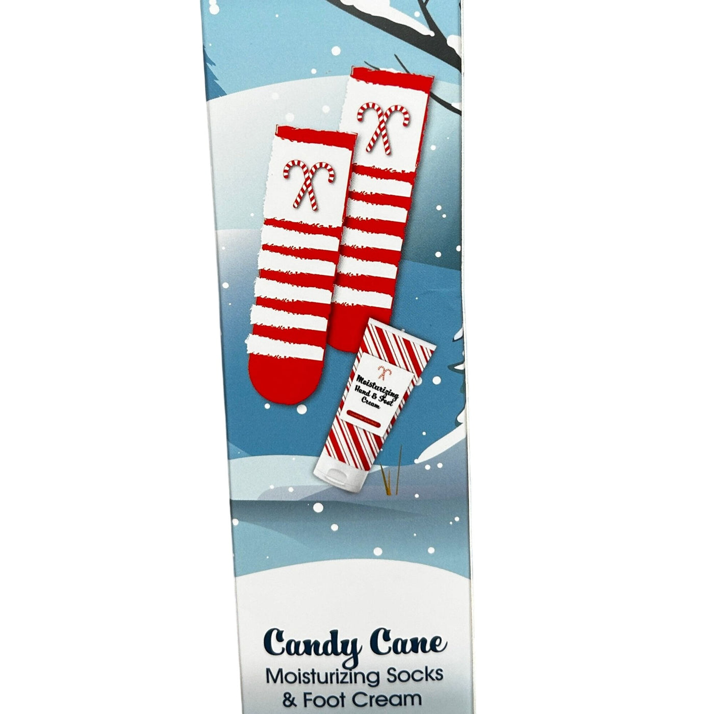 MinxNY Holiday Candy Cane Foot Care Set with Slipper Socks and Lavender Lotion