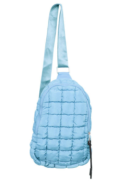 Katydid Light Blue Quilted Sling Bag Crossbody KDC-SBG-18_LBL