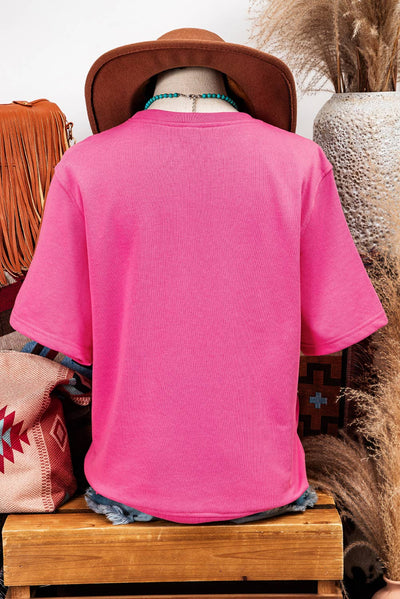Pink Sweet Bow Round Neck T-Shirt P306