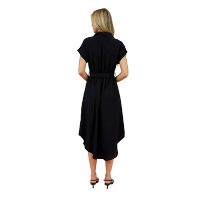 Blu Pepper Collared Button Down Belted Midi Dress CR2250