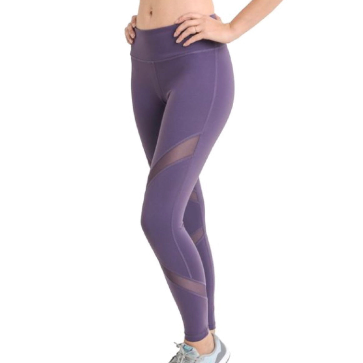 Mono B Purple Mesh Yoga Leggings - AP1324