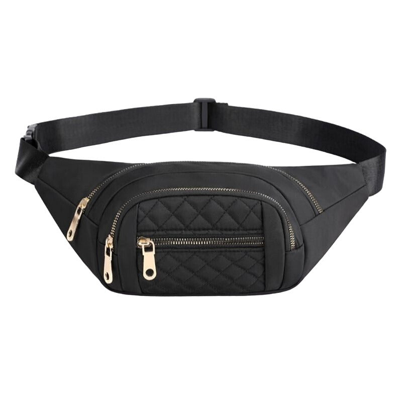 Zenana Pink Quilted Multi Pocket Waist Belt Bag U-239