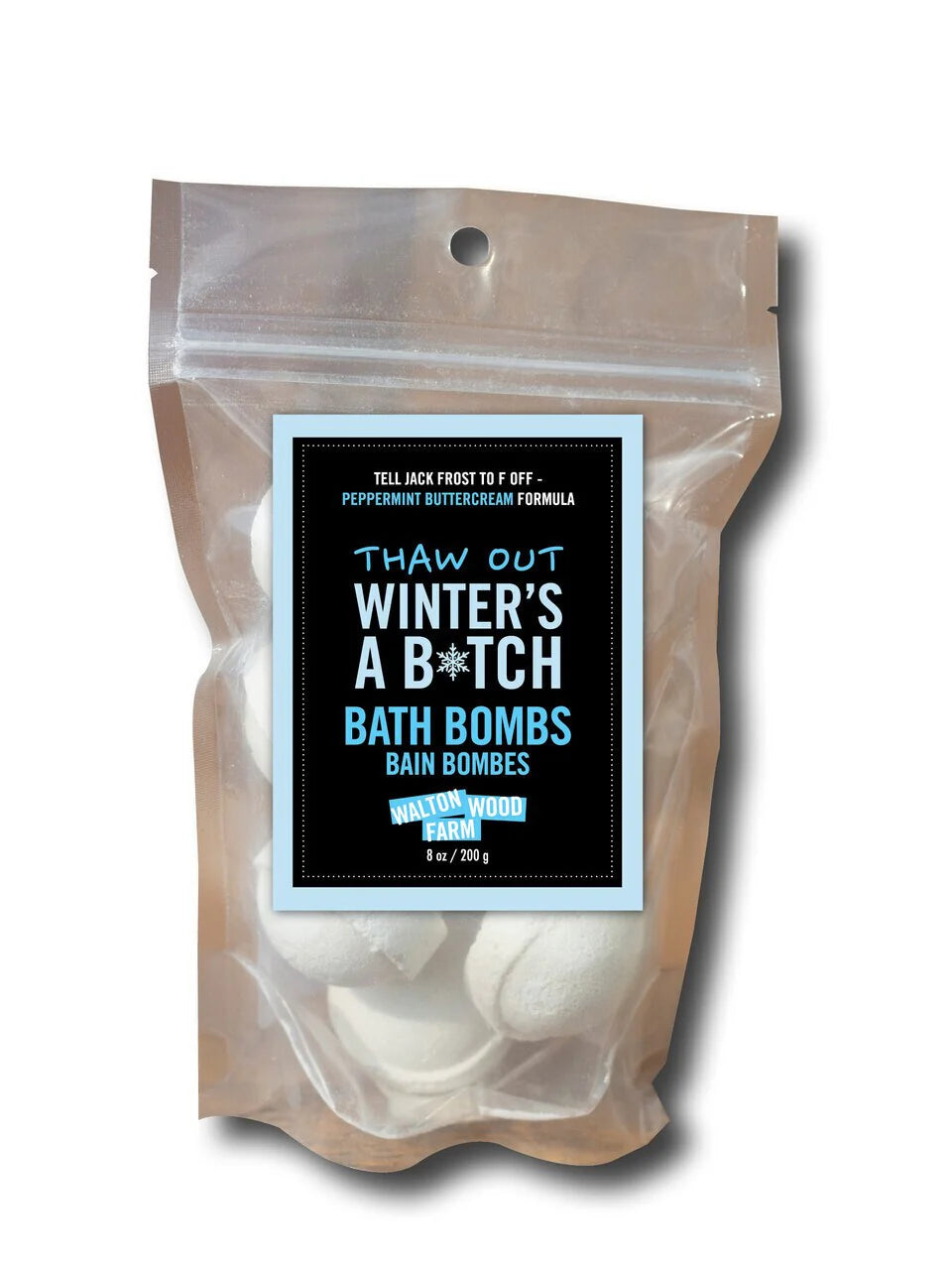 Winter's a Bitch Bath Bomb - Peppermint - by Walton Wood Farm