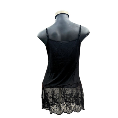 Black Lace Tank Top Extender with Built in Shelf Bra