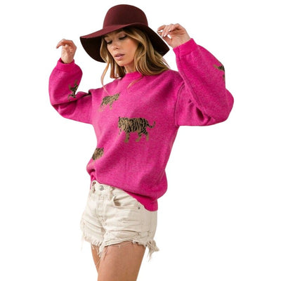 BiBi Pink Tiger Pattern Sweater IP5685G