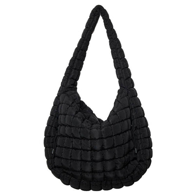 Katydid Black Oversized Quilted Hobo Tote Bag KDC-TB-25_BLK